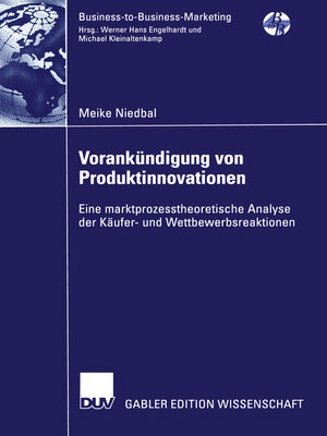 cover image of Vorankündigung von Produktinnovationen